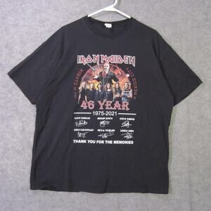 Iron Maiden Shirt Mens 2XL Black 46 Year 1975-2021 Tour Band Graphic Tee